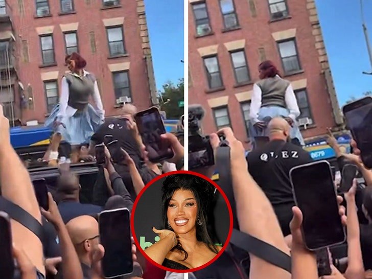 Cardi B încântă publicul dansând pe mașină la un eveniment-surpriză, plin de energie 1 cardi b twerks on top of car while fans swarm pop up event 68c5f3a043318