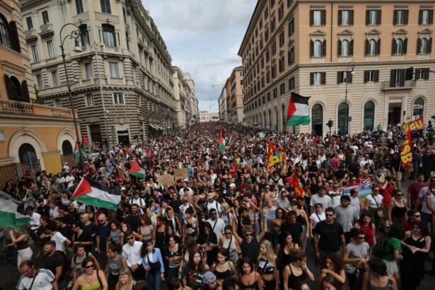 disruption across italy as tens of thousands protest against gaza war 68d15dd47a395