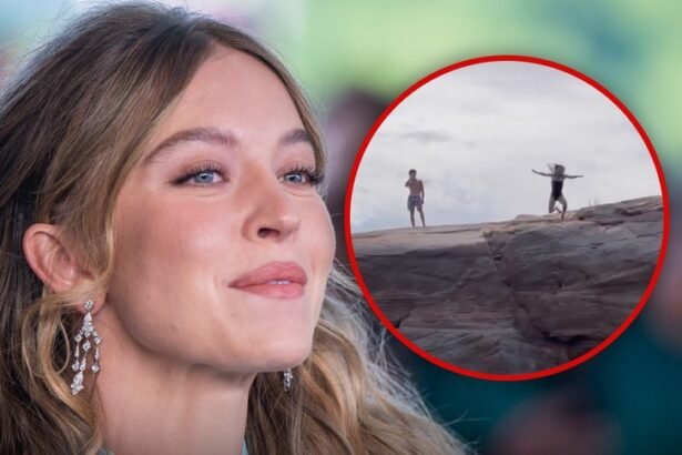 sydney sweeney heats up lake trip with cliff jumps bikini walks waterskiing 68c7073f6ca86