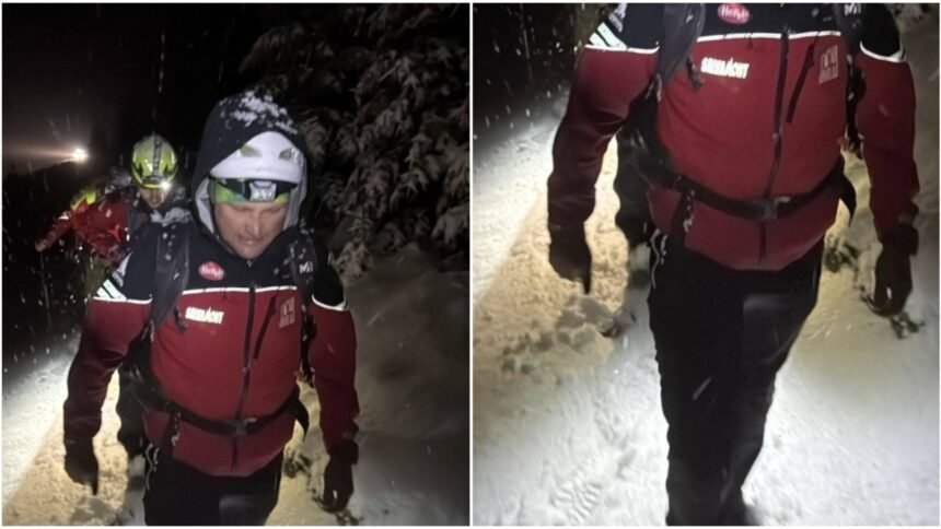 interventie dificila in muntii bucegi doi turisti s au ratacit din cauza stratului de zapada de peste 50 de centimetri 68e0238a1b5a1