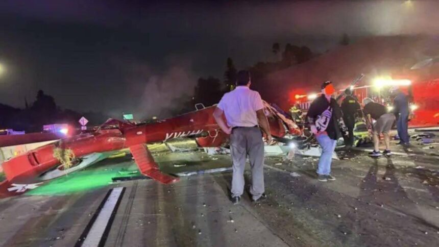 un elicopter medical s a prabusit pe o autostrada din sacramento pilotul si echipajul medical raniti grav fotovideo 68e4b8b12094a