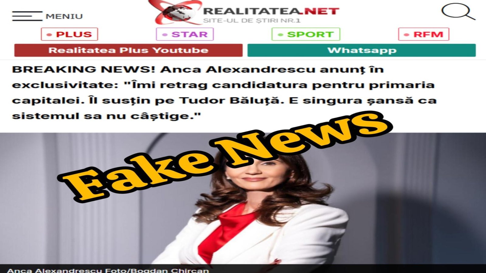 anca alexandrescu si realitatea net victimele unui fals grosolan un fake news lansat pe x anunta retragerea candidatei independente foto 69330f70017c1